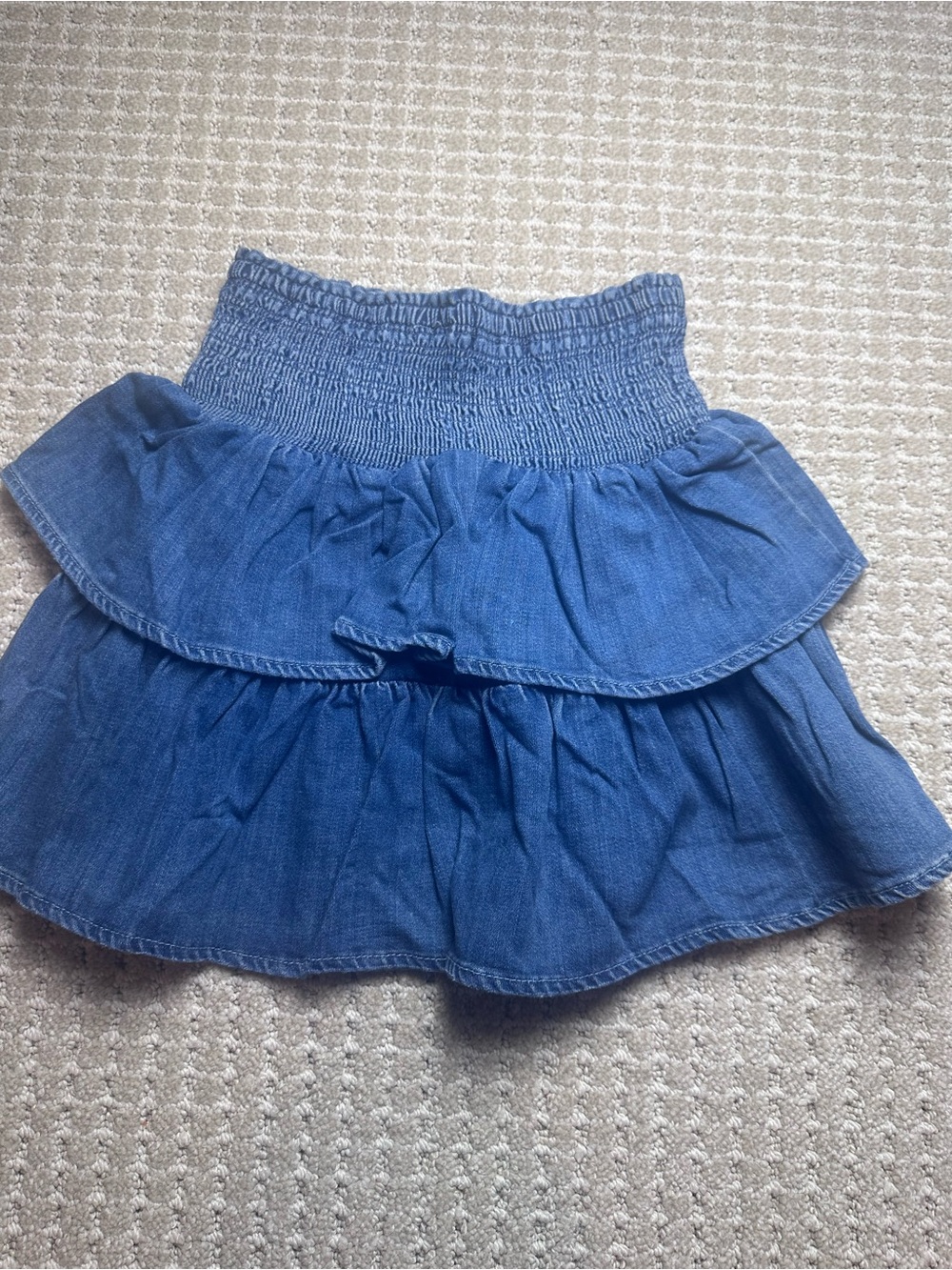 NWOT aerie Blue Tiered Ruffle Mini Skirt - Picture 3 of 5